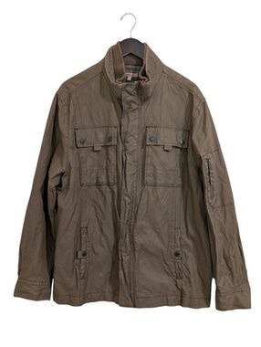 Jeremiah Thorne Coated Canvas Field Jacket Tan Brown XL Rugged Utility